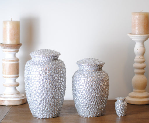 Diamond Sprinkled Cremation Urn | Handmade Crystal Studded Urn