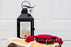 Pet Memorial Pawprint Left Metal Lantern, Black