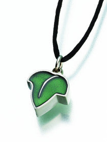 Pewter Green Leaf Keepsake Urn Pendant - Memorials for Pets, Dogs, Cats