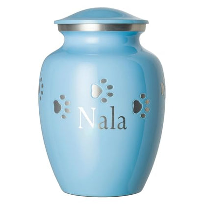 Custom-Engraved Brass Horizontal & Vertical Paws Pet Urn (20+ Color Options)