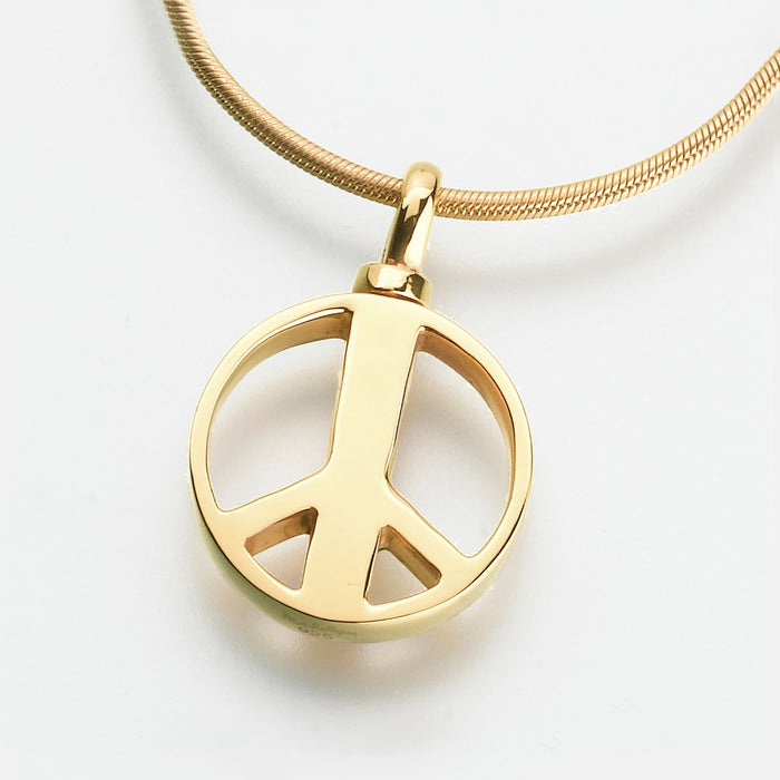 Peace Sign Necklace with Sparkling Detail in Rose Gold Plated | Namefactory