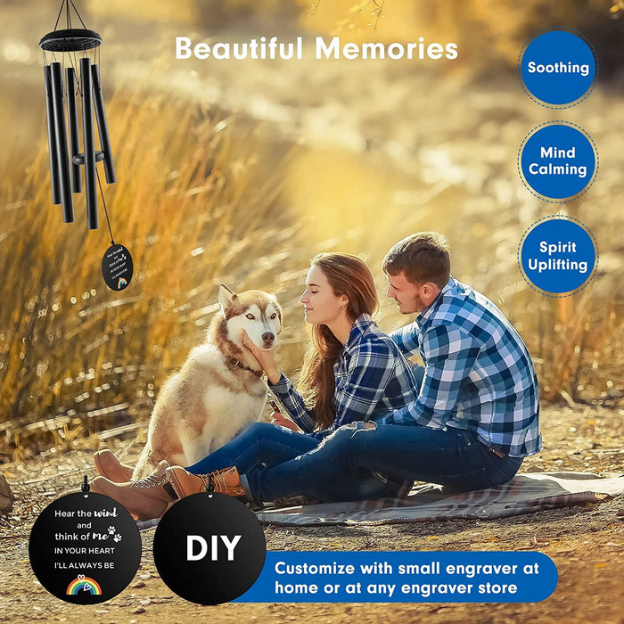 Pet Memorial Wind Chime 35" - Remembrance Gift in Memory of Dog Passing Away